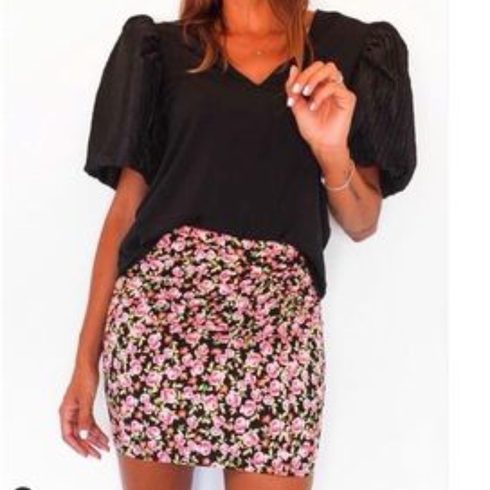 New Zara | Floral Print Ruched Skirt size S